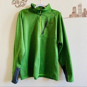 The North Face Green 1/4 Zip Pocket Logo Detail Long Sleeve Sweater Size XL